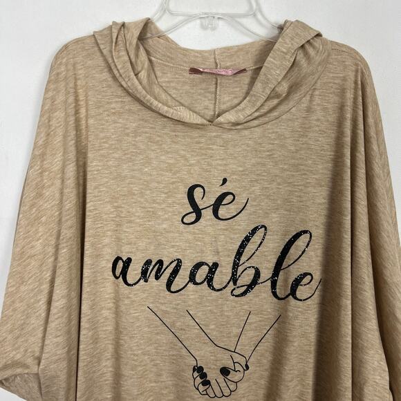 AMANA Womens Top 2X Relaxed Comfort Lounge Casual Stretch Minimalist Neutral - Picture 3 of 10